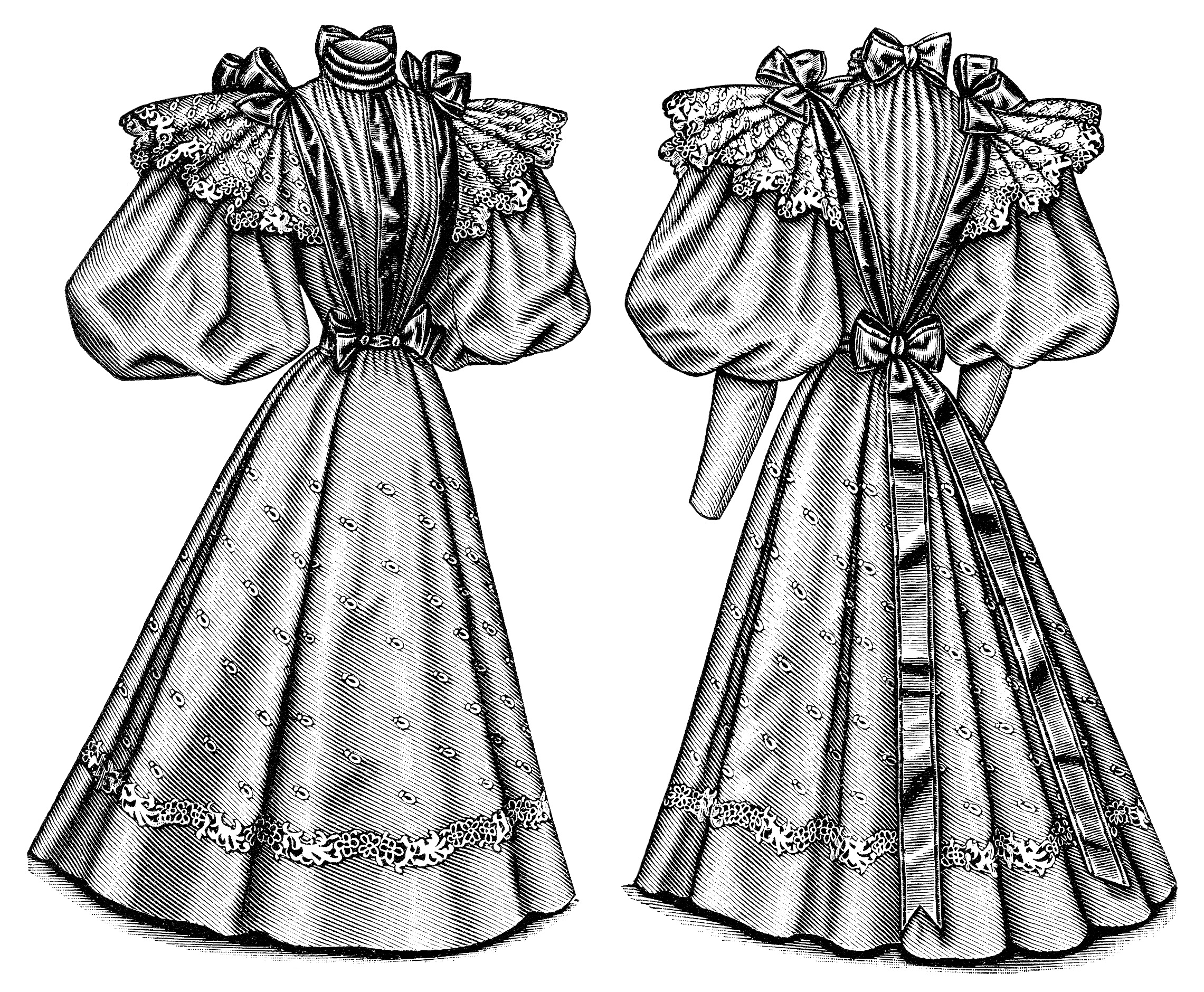 Victorian Ladies' Costume ~ Free Vintage Fashion Clip Art | Old ...