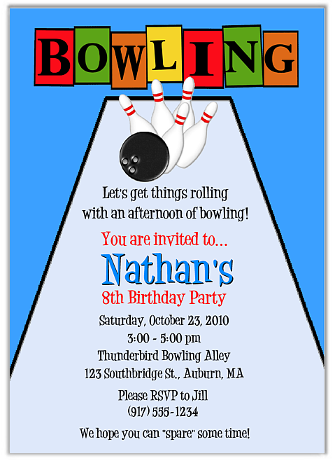 Bowling Invitations For Kids Party | Dsncl Wedding