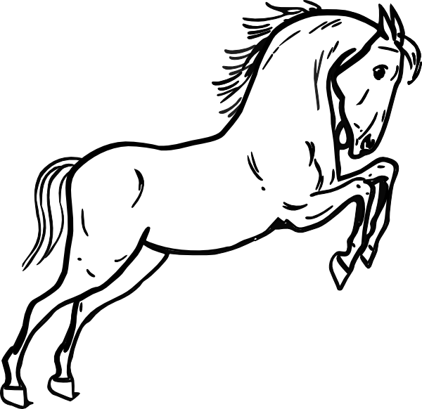Jumping Horse Outline clip art Free Vector - ClipArt Best ...