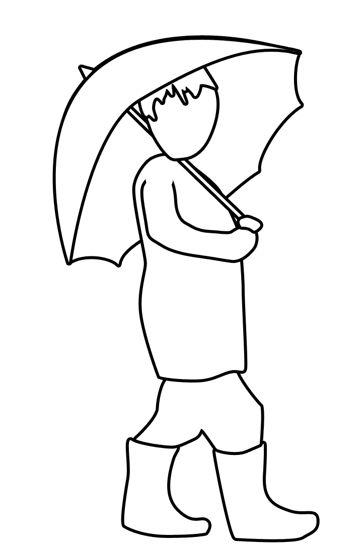 outline of boy Colouring Pages