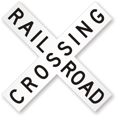Rail Road Crossing Sign Black And White Images & Pictures - Becuo
