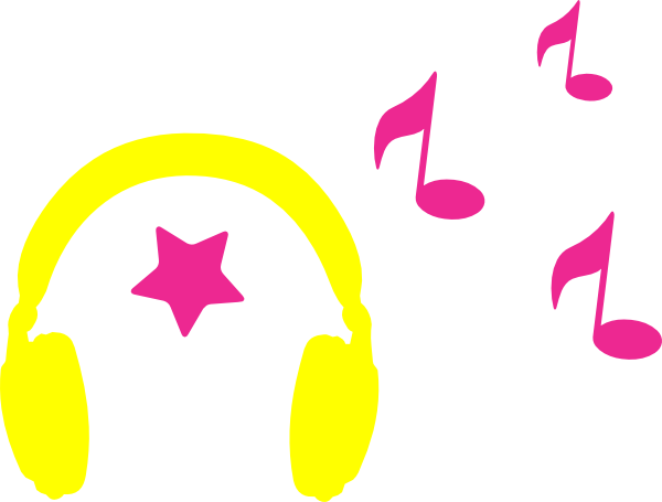 Cartoon Headphones With Music Notes | lol-