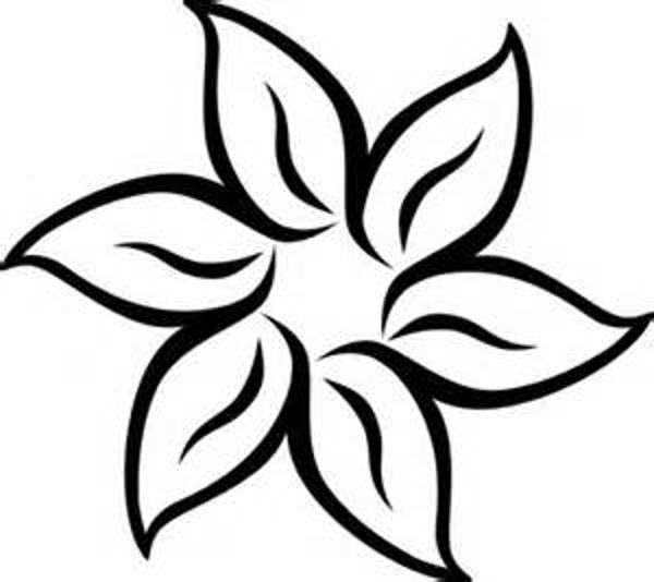 clipart of flowers black and white - photo #6