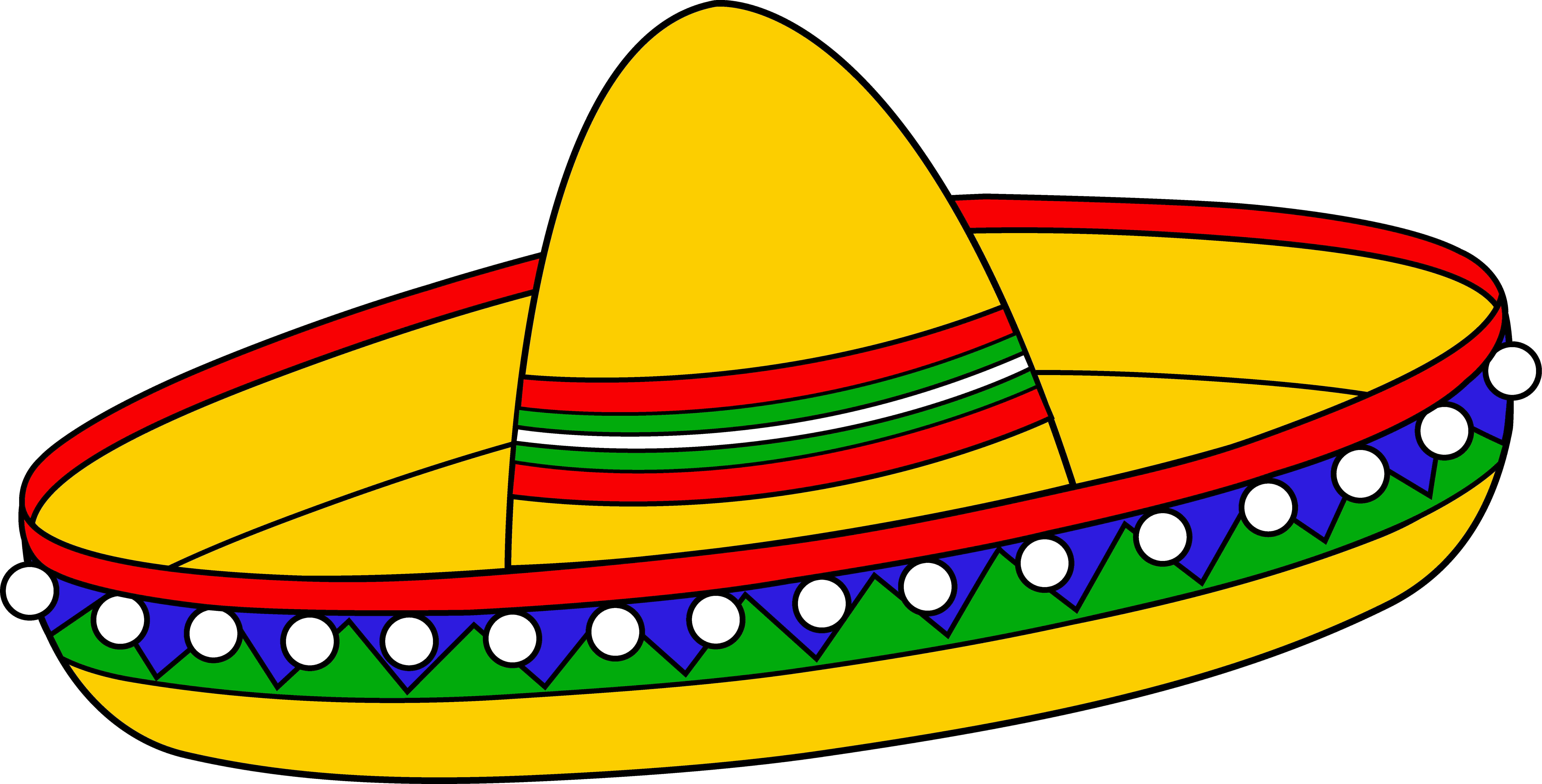 Colorful Mexican Sombrero Hat - Free Clip Art