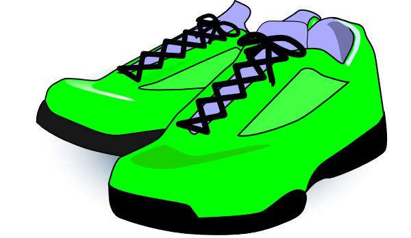 Bright Green Tennis Shoes clip art - vector clip art online ...