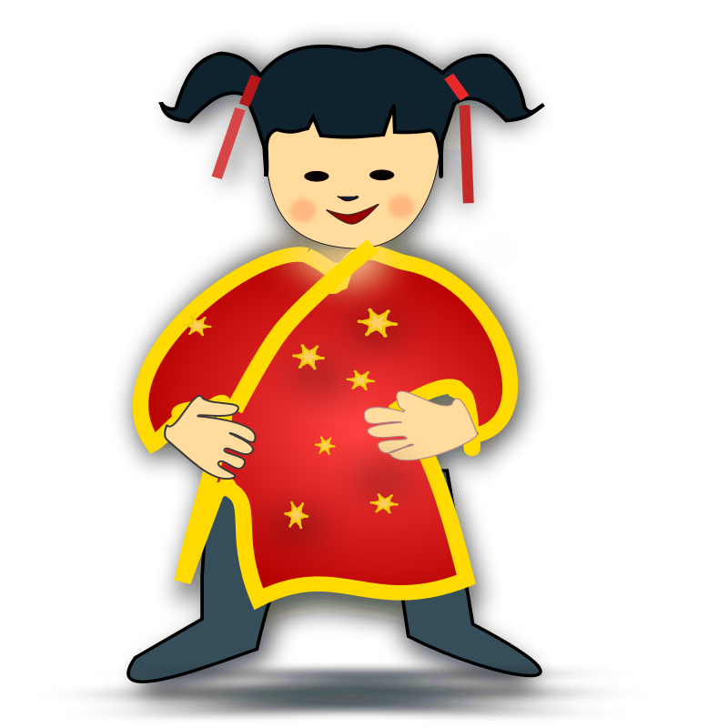 Clipart - chinese girl icon