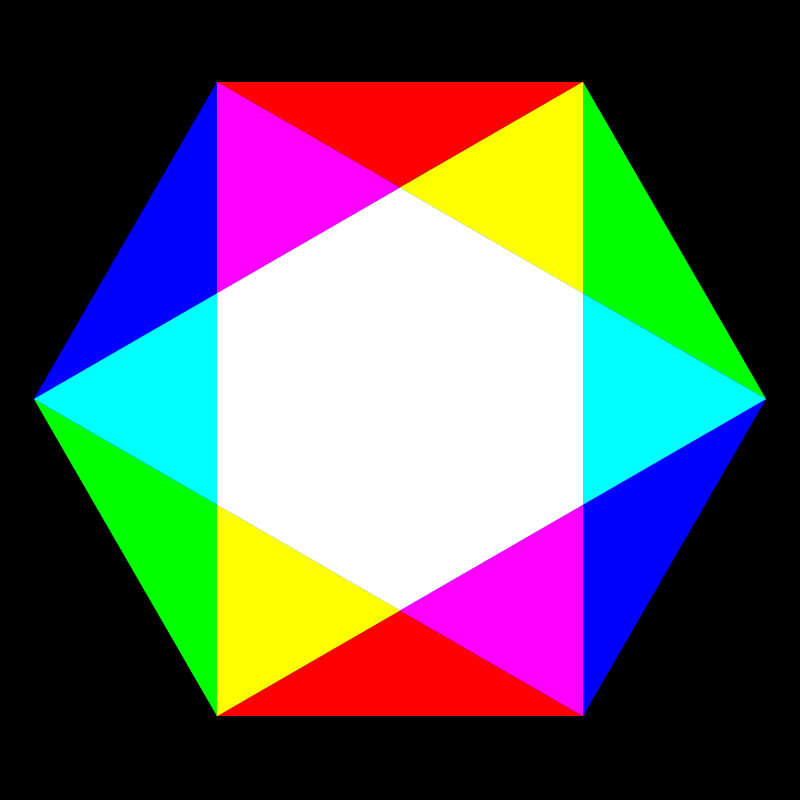 Clipart - hexagon rgb mix