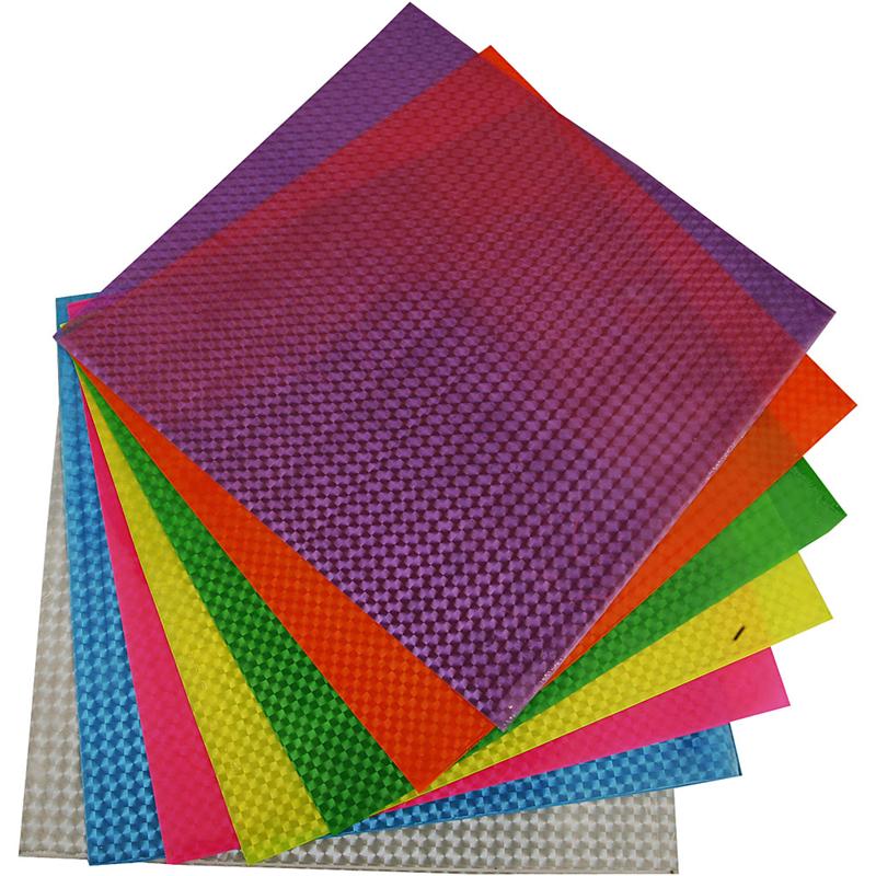 Reflective Plastic, sheet 23x24 cm, 20 asstd sheets - Craft Supplies