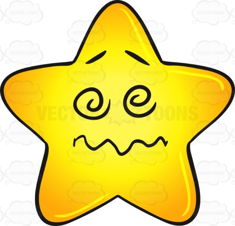 Dazed And Confused Single Gold Star Cartoon Emoji | Stock Cartoon ...