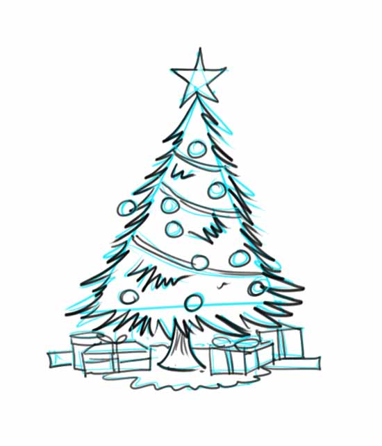 Christmas Tree Drawing | quotes.