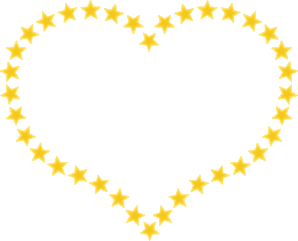 Heart Shaped Border With Yellow Stars clip art Free Vector / 4Vector