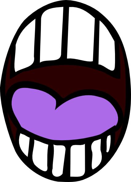 Mouth - Open - Light Purple Tounge clip art - vector clip art ...