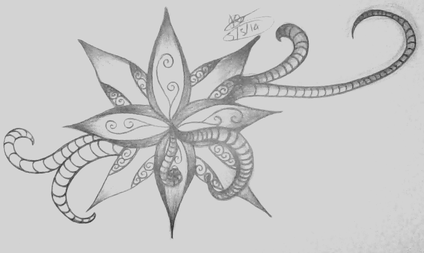 Abstract Flower Sketch/design by kaitsartandthings on DeviantArt