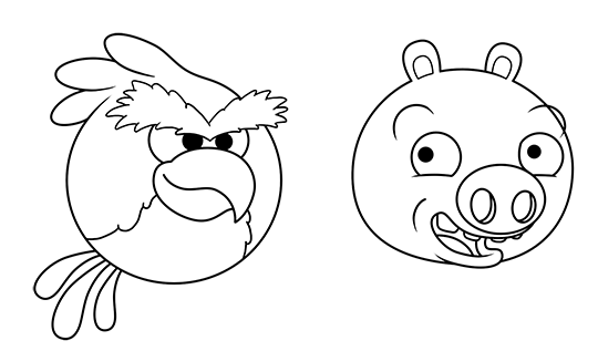 Angry Birds Black And White