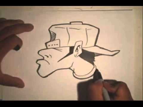 Step by Step - How to draw a graffiti character - YouTube
