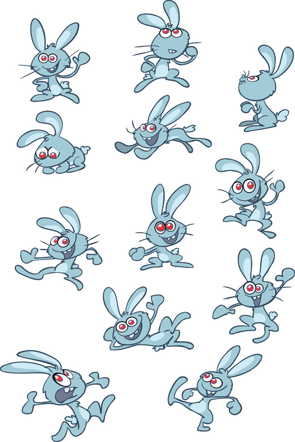 Cute cartoon rabbit - Vector Download Free Vector,PSD,FLASH,JPG ...