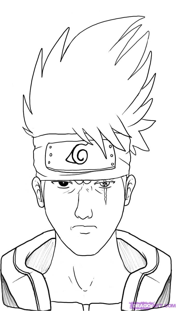 How to Draw Kakashi Hatakes Face From Naruto, Step by Step, Naruto ...