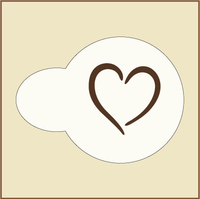 Swirl Heart Cookie Cupcake Stencil