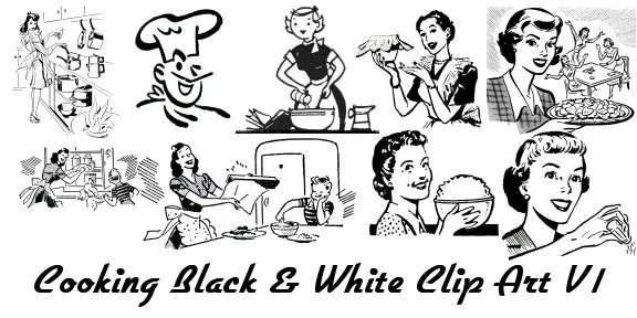 Retro Clip Art 1950's Images Retro Black & White Clip Art ...