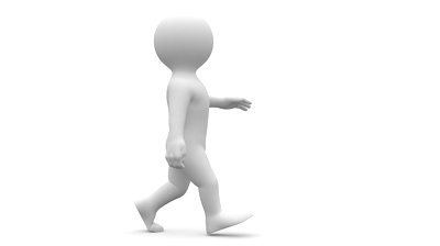Walking Abstract Person. Isolated On White. Alpha Channel Include ...