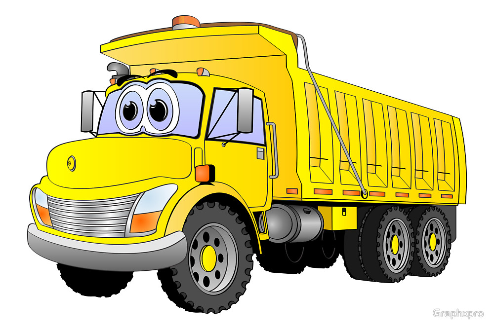 Orange Dump Truck Cartoon" by Graphxpro | Redbubble