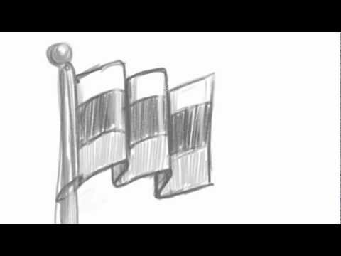 How to Draw a Flag Waving - YouTube