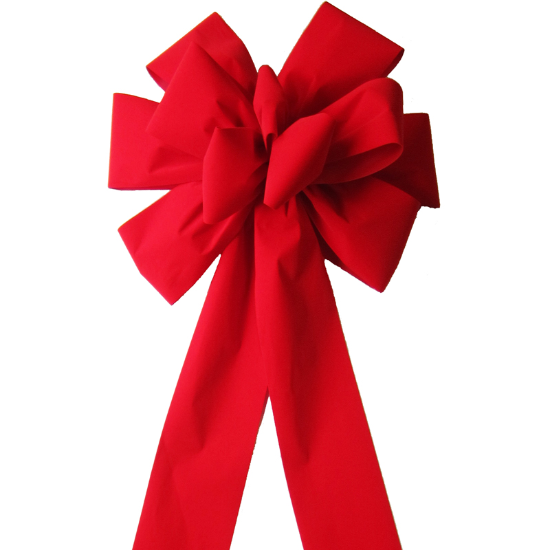 Hand tied Bows - Extra Large Bright Red Velvet Bow