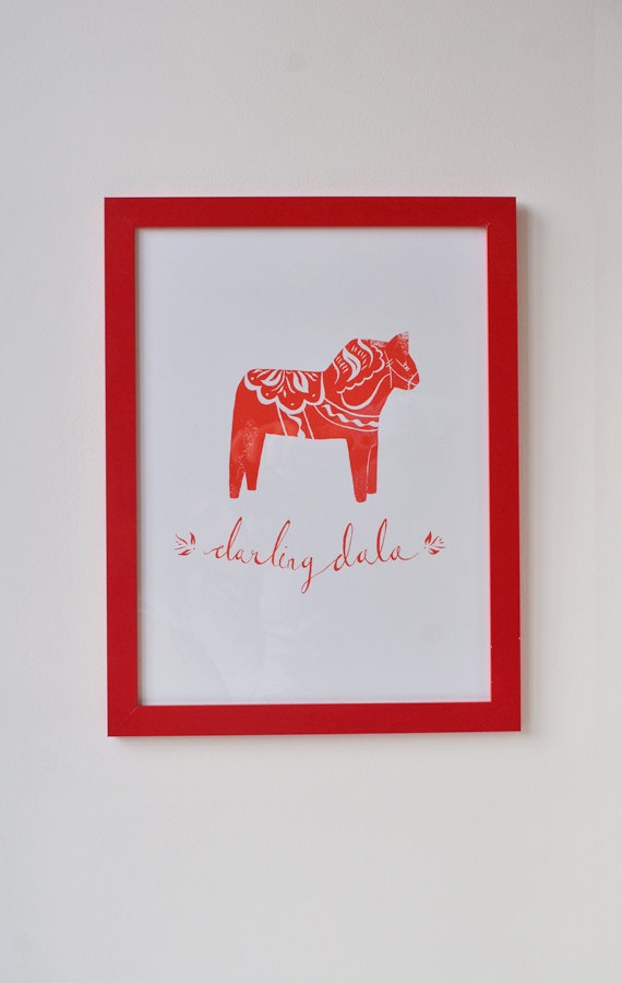 Dala horse tattoo — all red ink. | Tattoos | Pinterest