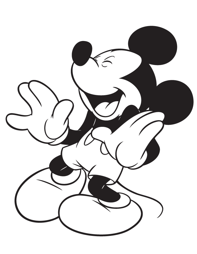 Disneys Mickey Mouse Laughing Coloring Page | Free Printable ...