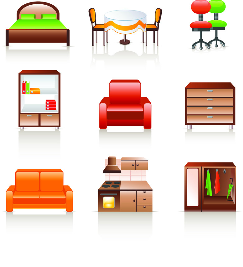 Rounded furniture icon vector Free Vector / 4Vector