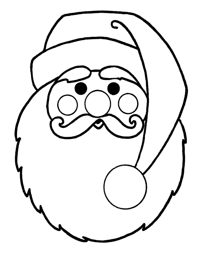 Learning Years: Christmas Coloring Pages - Big Santa face ...