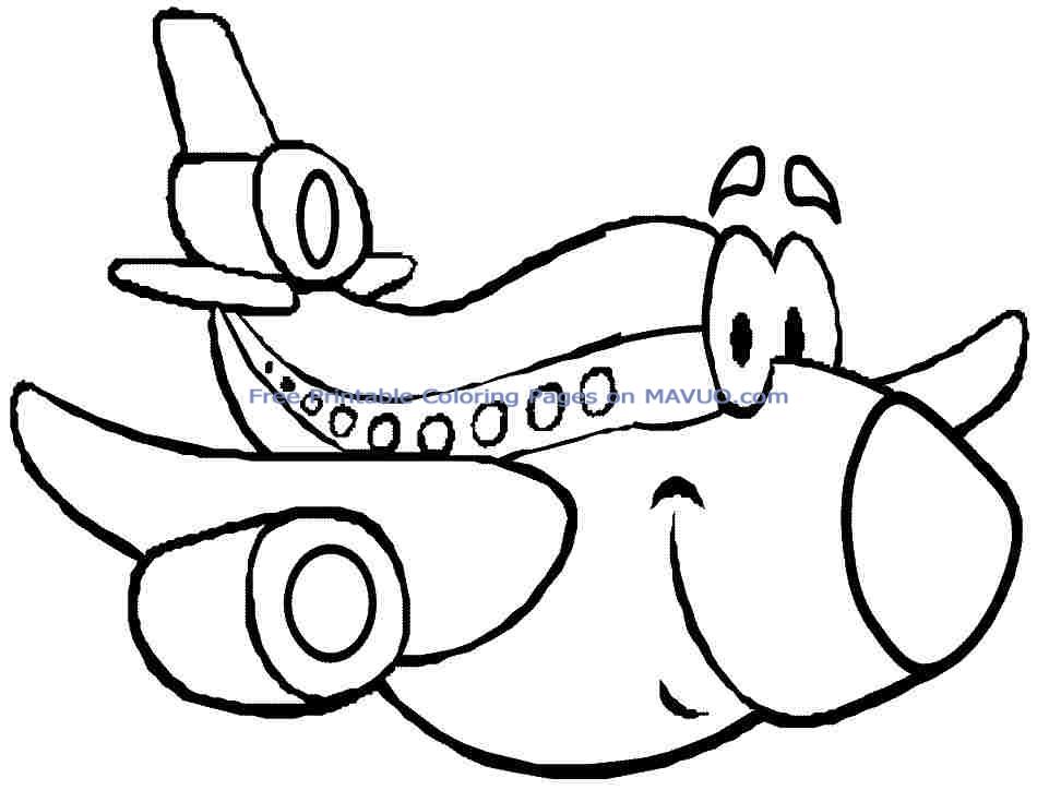 coloring pages Transportation cartoon plane free printable for ...