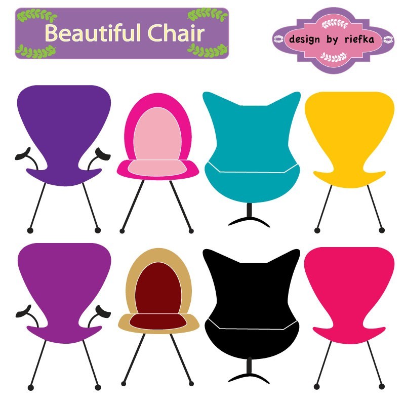 Beautiful Chair Clip art elements scrap booking paper by riefka