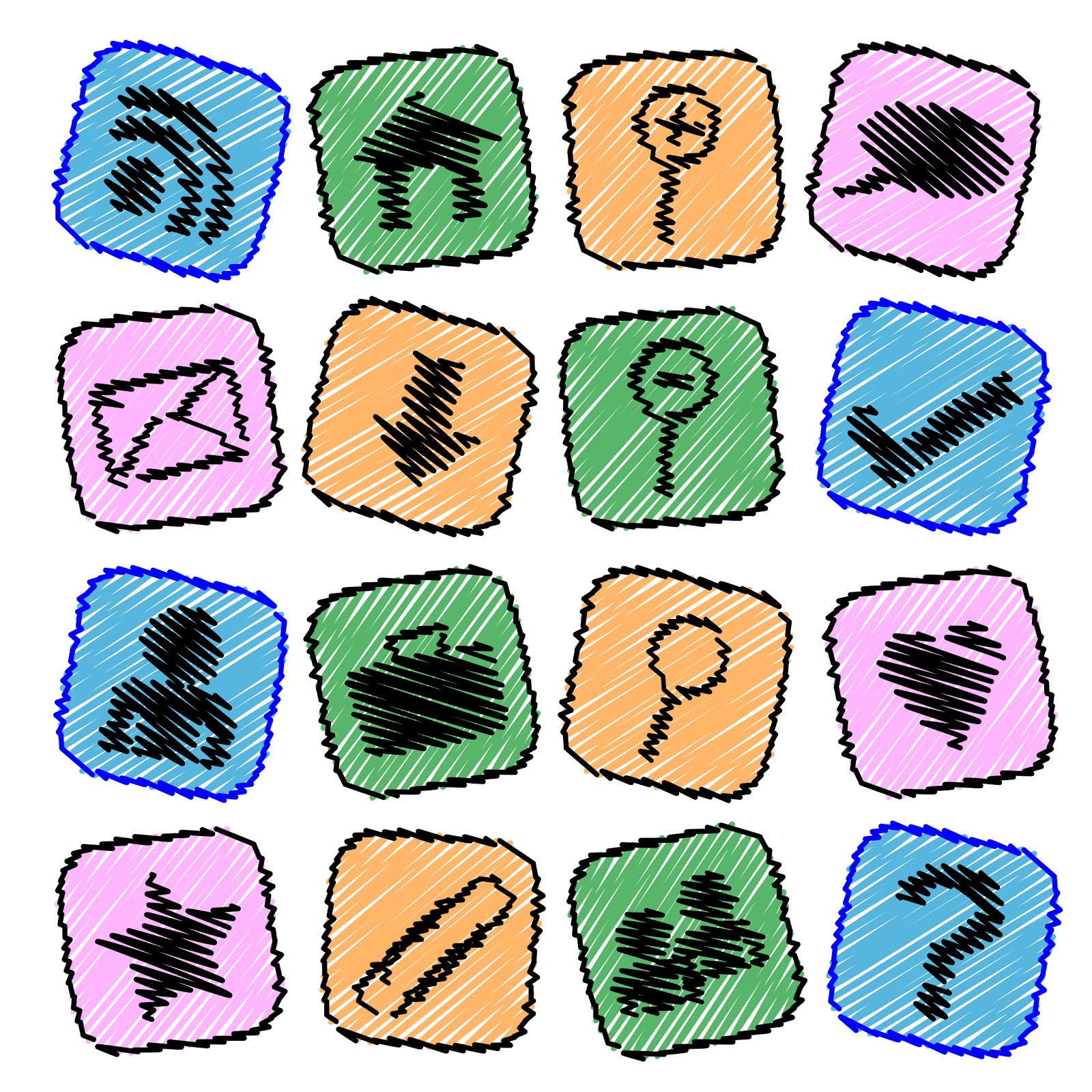 Cool vector sketch icons