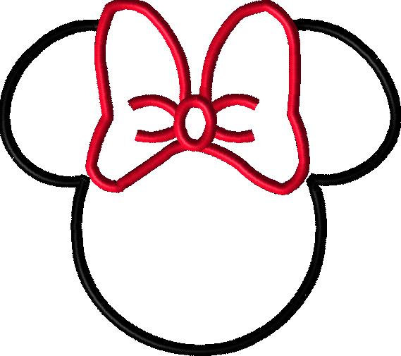 Pix For > Minnie Mouse Face Outline With Bow