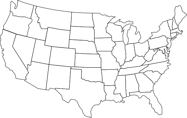 Black And White Map Of The United States - ClipArt Best