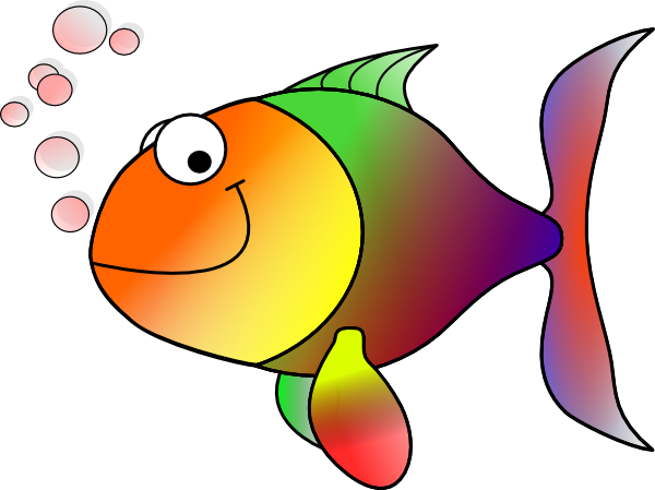 Bubbling Cartoon Fish clip art Free Vector / 4Vector
