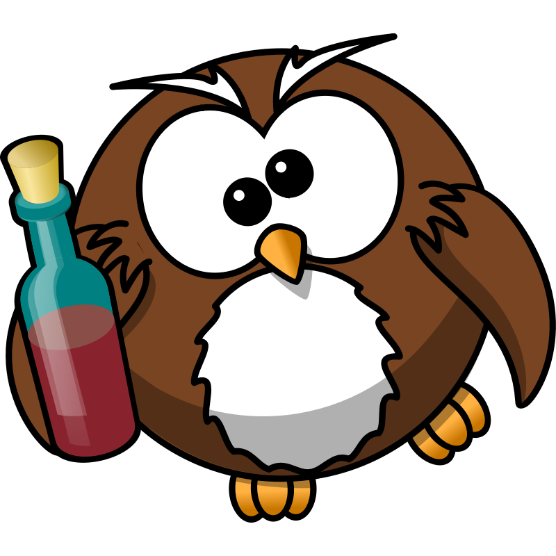 Clipart - Drunk owl