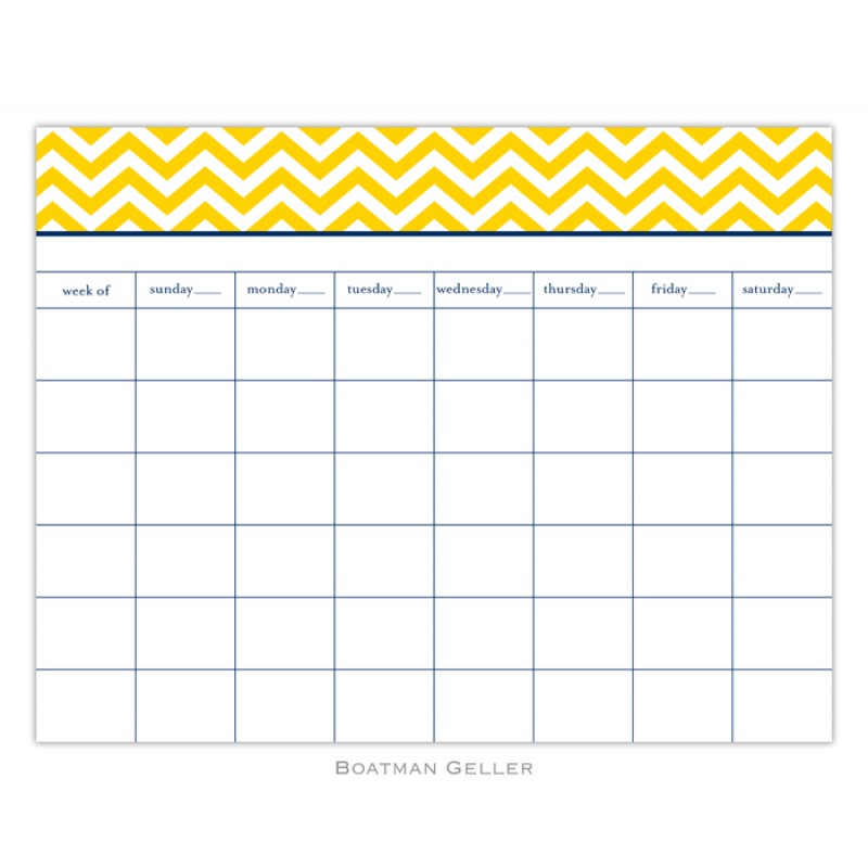 Pea Pod Paper and Gifts Chevron Sunflower Calendar Pad