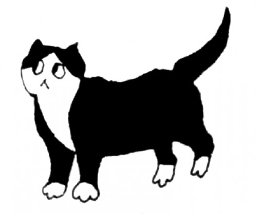 Cartoon Black And White Cat | lol-
