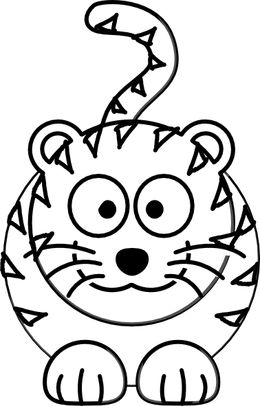 Cartoon Tiger Outline clip art - vector clip art online, royalty ...