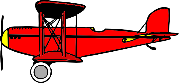 Red Biplane clip art - vector clip art online, royalty free ...