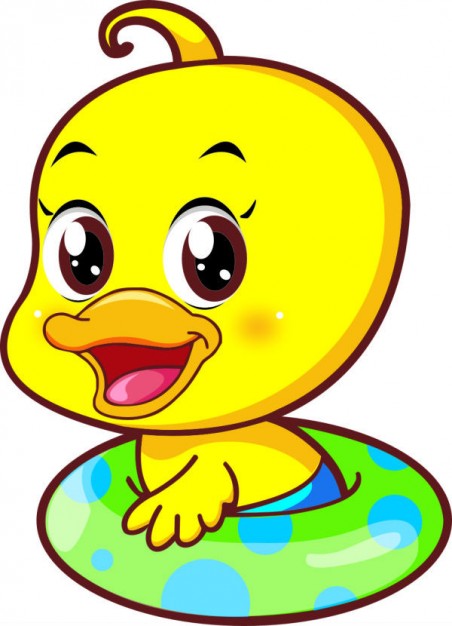 Cute duck illustration. Little yellow cartoon Vector | Free Download