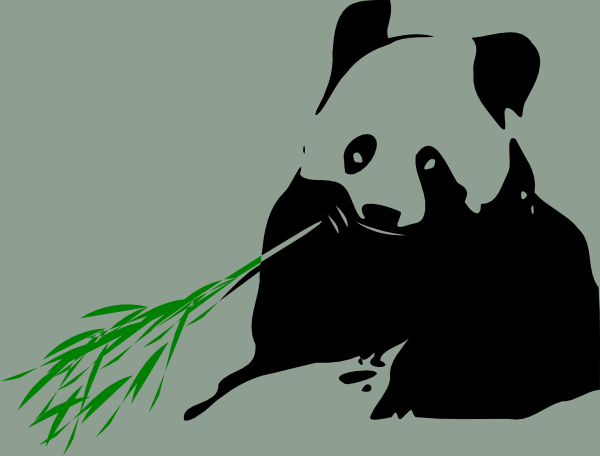 Panda Bear Eating Bamboo clip art - vector clip art online ...