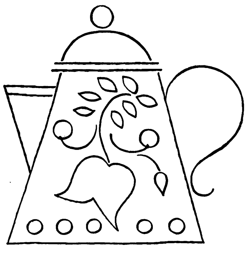teapot and cups Colouring Pages (page 2)