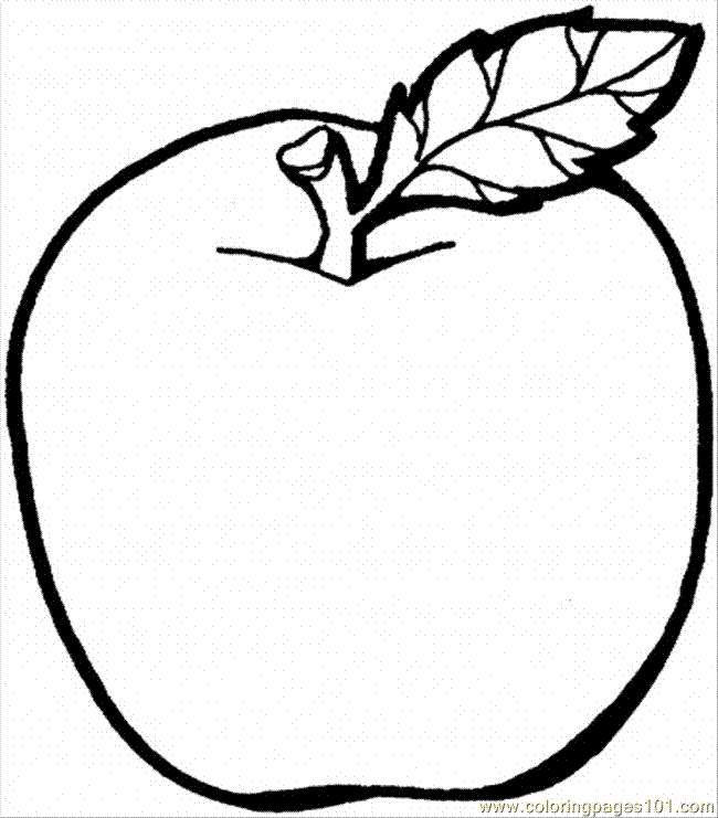 Coloring Pages Apple 2 (Food & Fruits > Apples) - free printable ...