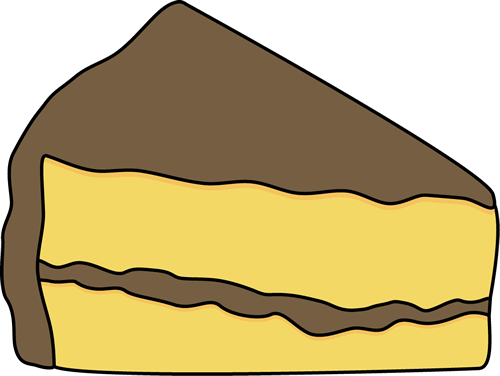 Slice of Yellow Cake with Chocolate Frosting Clip Art - Slice of ...