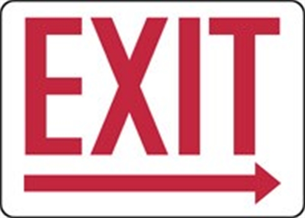 Exit Sign w/Right Directional Arrow | Cooper Safety Supply