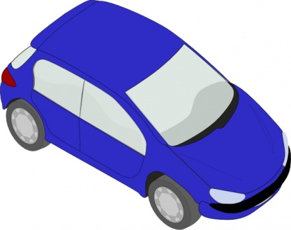 Blue Peugeot 206 clip art - Download free Other vectors