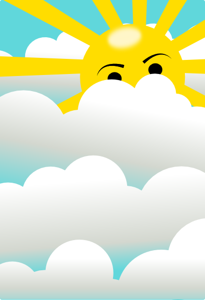Clouds With Hidden Sun clip art - vector clip art online, royalty ...